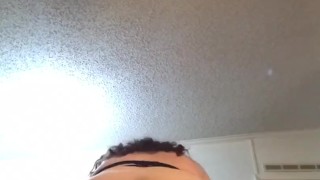 Chubby Goth With Big Bouncing Tits and Big Ass Rides and Bounces On Cock For a Creampie