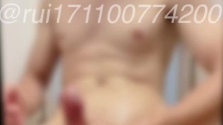 【個人撮影】ローションガーゼオナニー　手コキオナニー　覗き　【ノンケ】