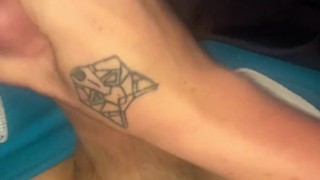 Playing with my dick while my roommate is in the room almost caught huge cum