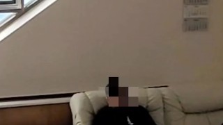 Dude jerking and cumming in the office