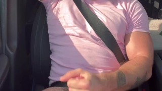 Edging my cock in the car til I squirt