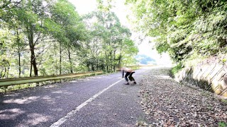 Masturbating with a dildo on the old road.