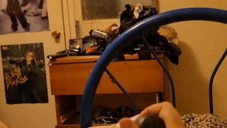 Jerking off with a blowjob toy