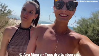 Descubra Lety Howl em um bukkake público na praia!
