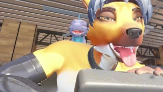 POV Fucking Your Femboy Fox in a Public Gym