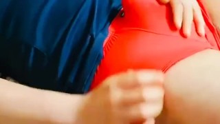 SUGAR DADDY SURPRISED JERKING OFF IN RED CALVIN KLEIN BOXERS