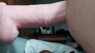 24 yo gets his ass stretched by a 12 inch dildo