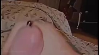 Jerking my pierced cock