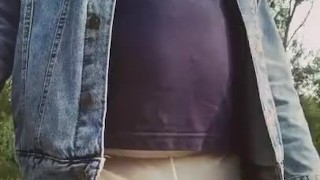 walking naked in see-through shorts