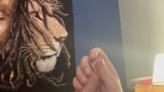 Stroking my my cock until I cover myself in my thick creamy load