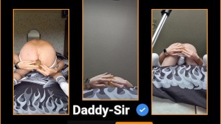 Birthing an 18 inch length 6 inch girth double ended dildo 5/5