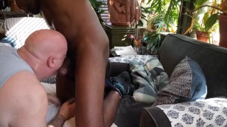 Kennie Jai gets sucked and cums all over bears face!