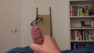Playing with my big dick and shoot a big cumshot.