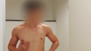 Salve with chastity cage outdoor public jerking show ❤️