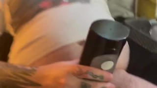 Stroking with my new Tenga flip hole in ball stretchers