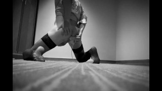 pounding myself hard with huge dildo