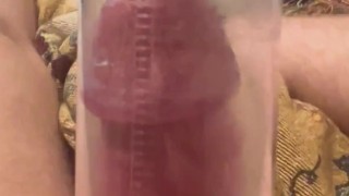Penis pump makes Dick ROCK HARD!!!