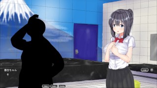 【#02 アニメーションエロゲー(体験版)】若肉壺の湯～Live2D×銭湯経営シミュ～ 洗体サービスで客のちんぽを手コキすることになり・・さらに中出しセックスまで・・(hentai game)