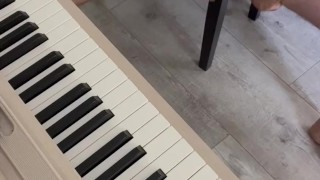 Naked Bach Prelude and Huge Cumshot