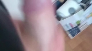 Having a quick wank and squirting cum on the floor