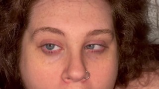 Daddy gives me a massive after shower facial, HE CUMS IN MY EYE AND HAIR
