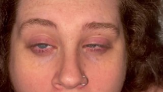 Daddy gives me a massive after shower facial, HE CUMS IN MY EYE AND HAIR