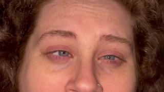 Daddy gives me a massive after shower facial, HE CUMS IN MY EYE AND HAIR