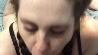 CLOSE-UP POV SUCKING ONLY THE TIP, SUCKING OUT HOT THICK CUMLOAD