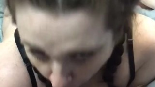 CLOSE-UP POV SUCKING ONLY THE TIP, SUCKING OUT HOT THICK CUMLOAD