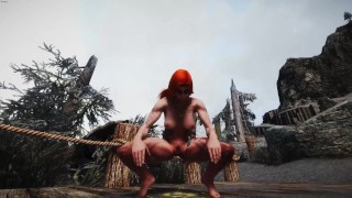 skyrim short-redhead breton peeing