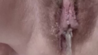 Hairy pussy desperate to pee