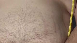 Faggot-sult takes big dildo while tied up and in chastity