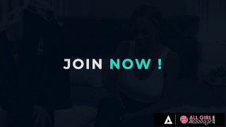 ALL GIRL MASSAGE - Hot Ebony August Skye Fucked Serene Siren's Face With Her Pussy