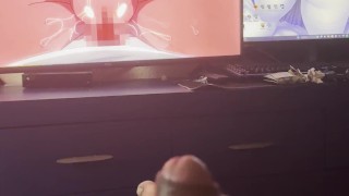 stroking cock to hentai