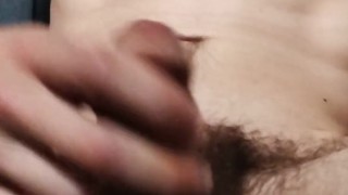 Uncut Teen Boy Spunks Up His Chest While Moaning