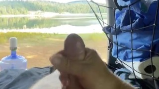 Jerking off at the lake