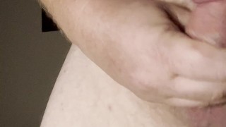 Chubby dad cums for the camera