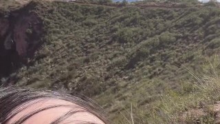 Trying to find a best spot to flim at little trial 在小路找拍攝點