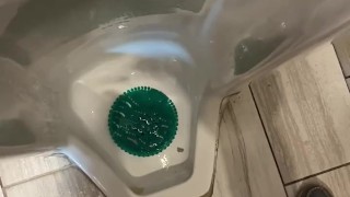 Taking A Leak In A Tall Urinal At A Gas Station