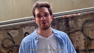 Chubby young man with girlfriend ends up getting his ass broken by stranger