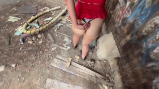 POV. Deep throat before anal makes me happy. Sneaking around abandoned building and getting caught