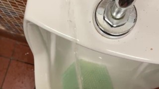 Pissing in the urinal and sink