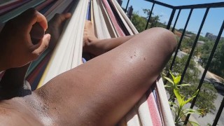 Jacking Off in my Hammock Since It's Hot Out and I Can't Get to Hippie Hollow