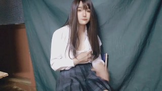 男の娘オナニ－ Japanese crossdresser teasing