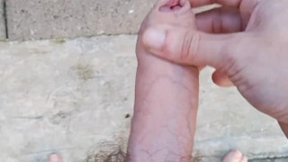 Uncut British Teen Wanks And Cums Outdoors Again
