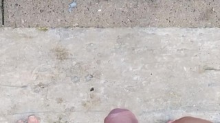 Uncut British Teen Wanks And Cums Outdoors Again