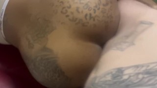 cheating ebony step sister creams all over my big dick