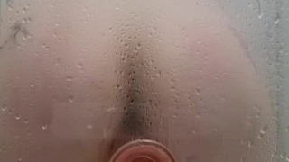 My daily anal dildo routine in the shower at the hospital