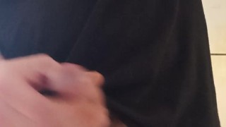 Jerking off in the kitchen