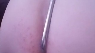 Self bondage with anal hook and nora